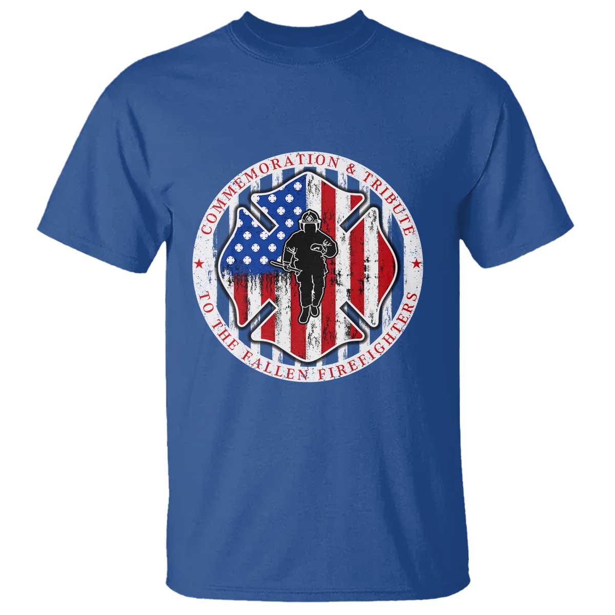 Commemoration Tribute Fallen Firefighters 9 11 Memorial T Shirt Maltese Cross Patriotic Honor Fallen Brothers