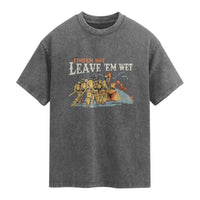 Funny Firefighter Hero Brotherhood Washed Cotton T-Shirt Find Em Hot Leave Em Wet Firehouse Humor