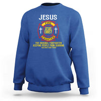 Jesus The Original Firefighter Christian Faith Sweatshirt Keeping People From Burning First Responder
