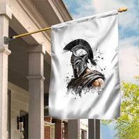 Ancient Spartan Warrior Watercolor Splatter Graphic Garden Flag Greek Mythology Enthusiast History Gift