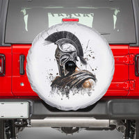 Ancient Spartan Warrior Watercolor Splatter Graphic Spare Tire Cover Greek Mythology Enthusiast History Gift