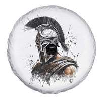 Ancient Spartan Warrior Watercolor Splatter Graphic Spare Tire Cover Greek Mythology Enthusiast History Gift