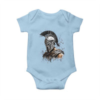 Ancient Spartan Warrior Watercolor Splatter Graphic Baby Onesie Greek Mythology Enthusiast History Gift
