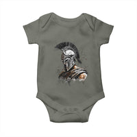 Ancient Spartan Warrior Watercolor Splatter Graphic Baby Onesie Greek Mythology Enthusiast History Gift