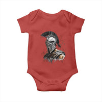 Ancient Spartan Warrior Watercolor Splatter Graphic Baby Onesie Greek Mythology Enthusiast History Gift
