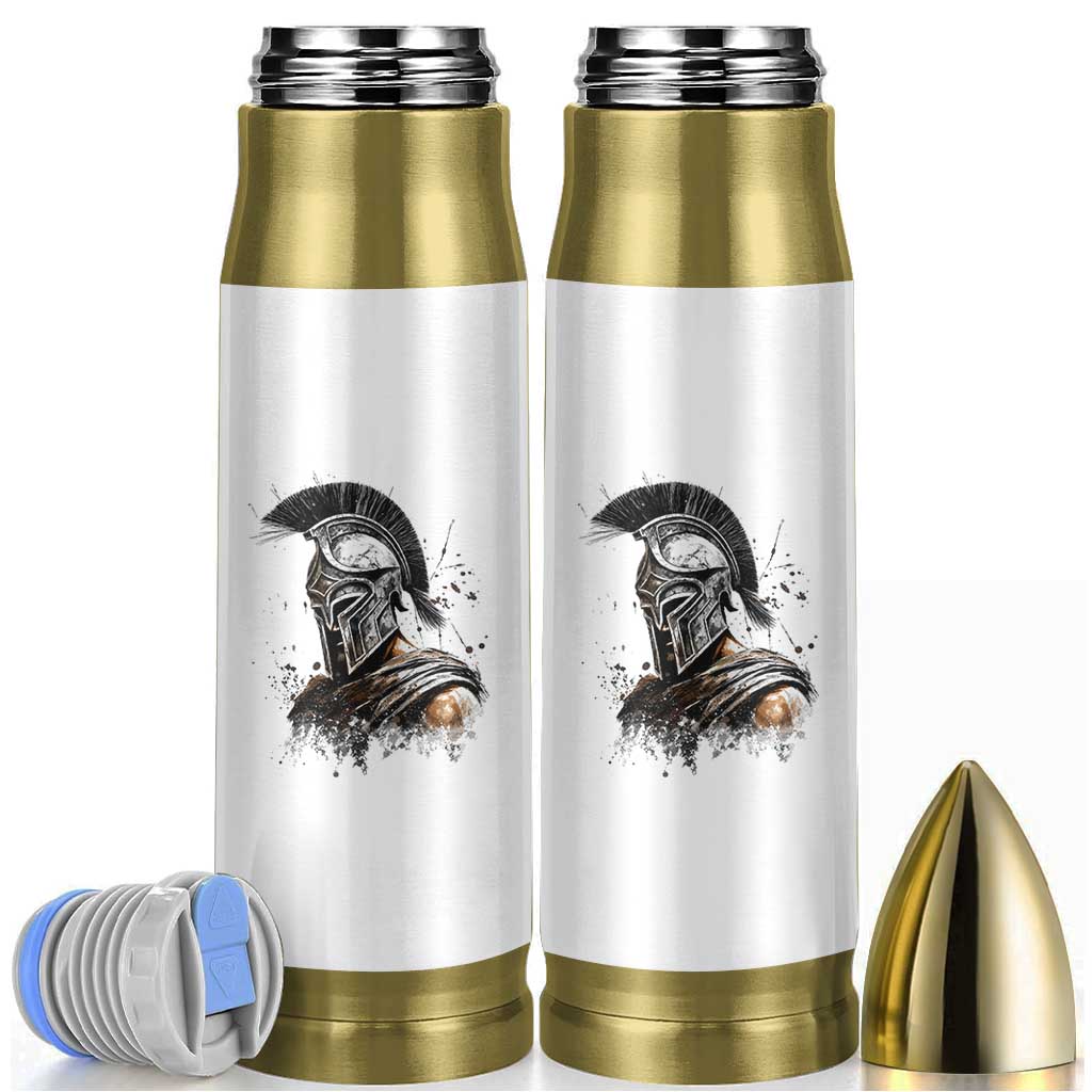 Ancient Spartan Warrior Watercolor Splatter Graphic Bullet Tumbler Greek Mythology Enthusiast History Gift