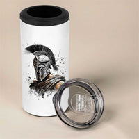 Ancient Spartan Warrior Watercolor Splatter Graphic 4 in 1 Can Cooler Tumbler Greek Mythology Enthusiast History Gift