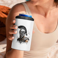 Ancient Spartan Warrior Watercolor Splatter Graphic 4 in 1 Can Cooler Tumbler Greek Mythology Enthusiast History Gift