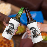 Ancient Spartan Warrior Watercolor Splatter Graphic 4 in 1 Can Cooler Tumbler Greek Mythology Enthusiast History Gift
