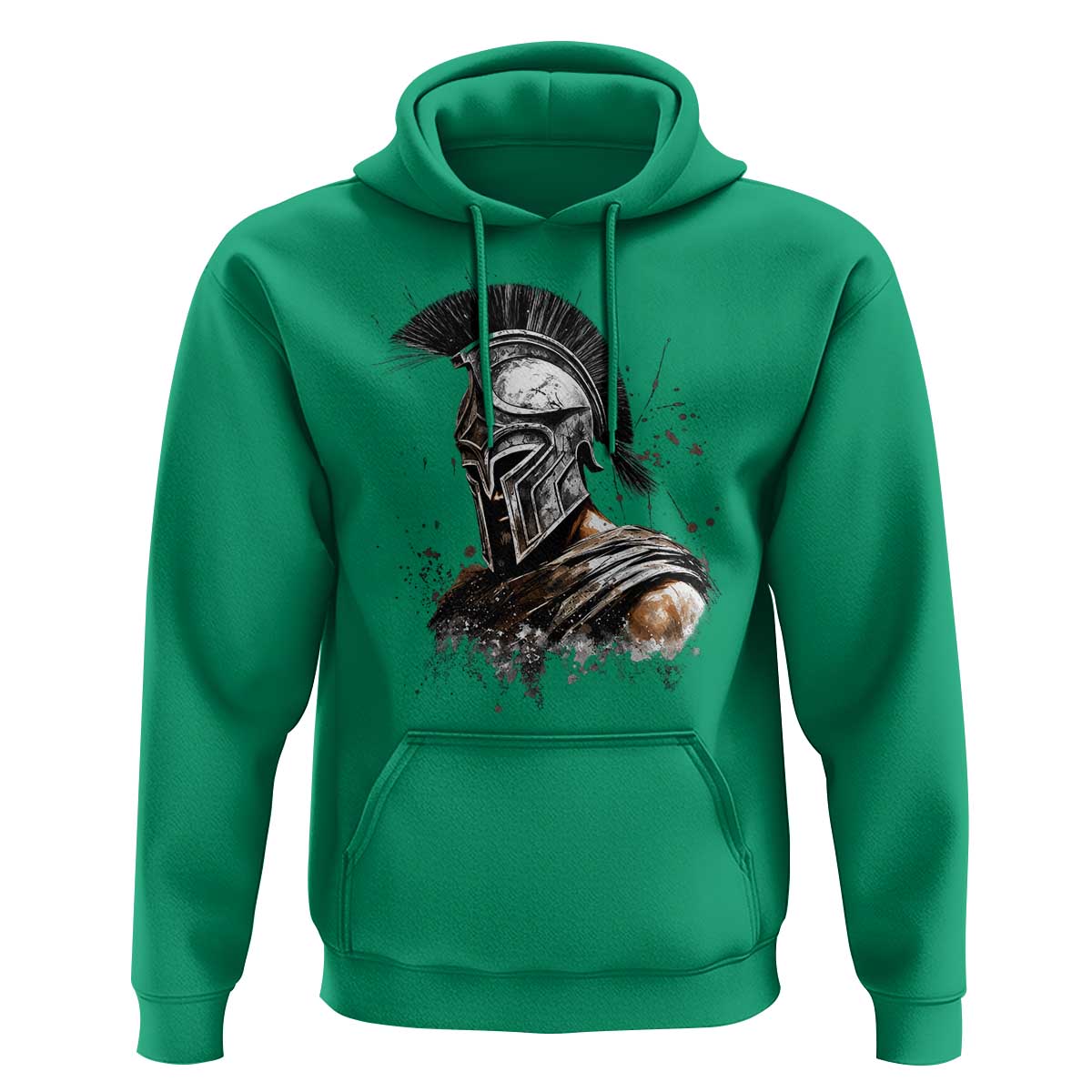 Ancient Spartan Warrior Watercolor Splatter Graphic Hoodie Greek Mythology Enthusiast History Gift