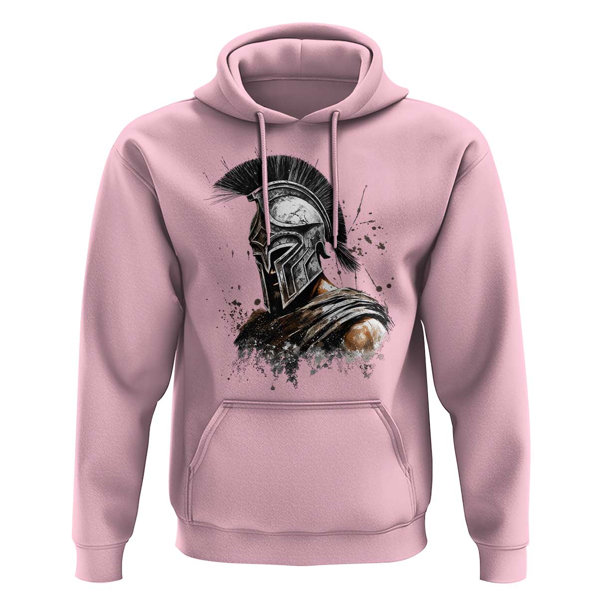 Ancient Spartan Warrior Watercolor Splatter Graphic Hoodie Greek Mythology Enthusiast History Gift