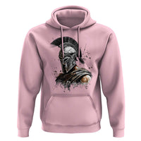 Ancient Spartan Warrior Watercolor Splatter Graphic Hoodie Greek Mythology Enthusiast History Gift