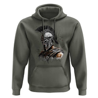 Ancient Spartan Warrior Watercolor Splatter Graphic Hoodie Greek Mythology Enthusiast History Gift