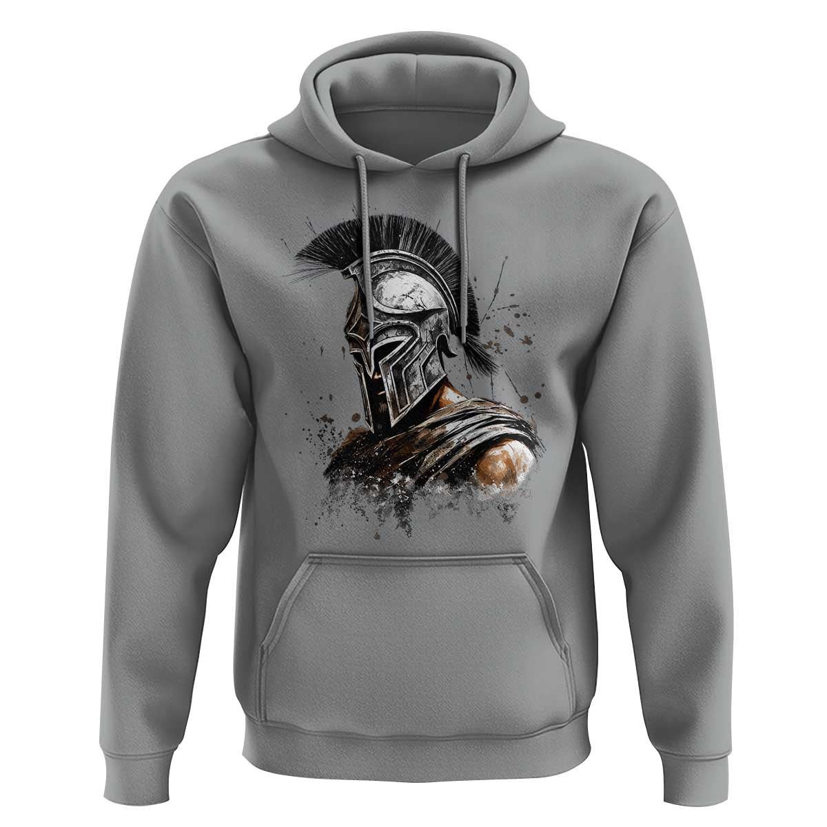 Ancient Spartan Warrior Watercolor Splatter Graphic Hoodie Greek Mythology Enthusiast History Gift