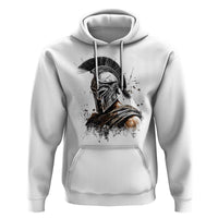 Ancient Spartan Warrior Watercolor Splatter Graphic Hoodie Greek Mythology Enthusiast History Gift