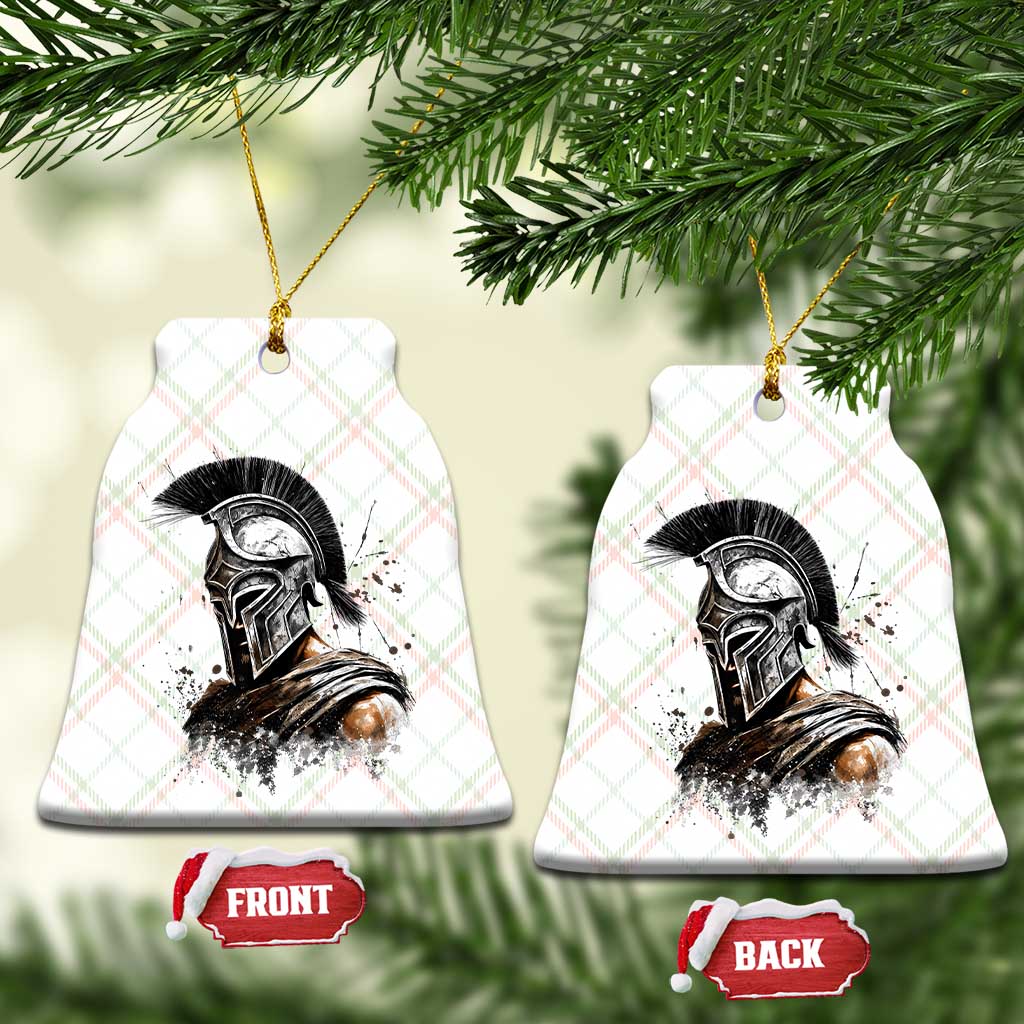 Ancient Spartan Warrior Watercolor Splatter Graphic Ceramic Ornament Greek Mythology Enthusiast History Gift
