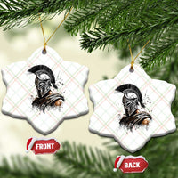 Ancient Spartan Warrior Watercolor Splatter Graphic Ceramic Ornament Greek Mythology Enthusiast History Gift