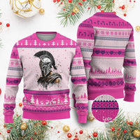 Ancient Spartan Warrior Watercolor Splatter Graphic Ugly Christmas Sweater Greek Mythology Enthusiast History Gift