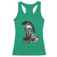 Ancient Spartan Warrior Watercolor Splatter Graphic Racerback Tank Top Greek Mythology Enthusiast History Gift