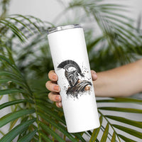 Ancient Spartan Warrior Watercolor Splatter Graphic Skinny Tumbler Greek Mythology Enthusiast History Gift