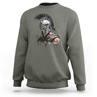 Ancient Spartan Warrior Watercolor Splatter Graphic Sweatshirt Greek Mythology Enthusiast History Gift