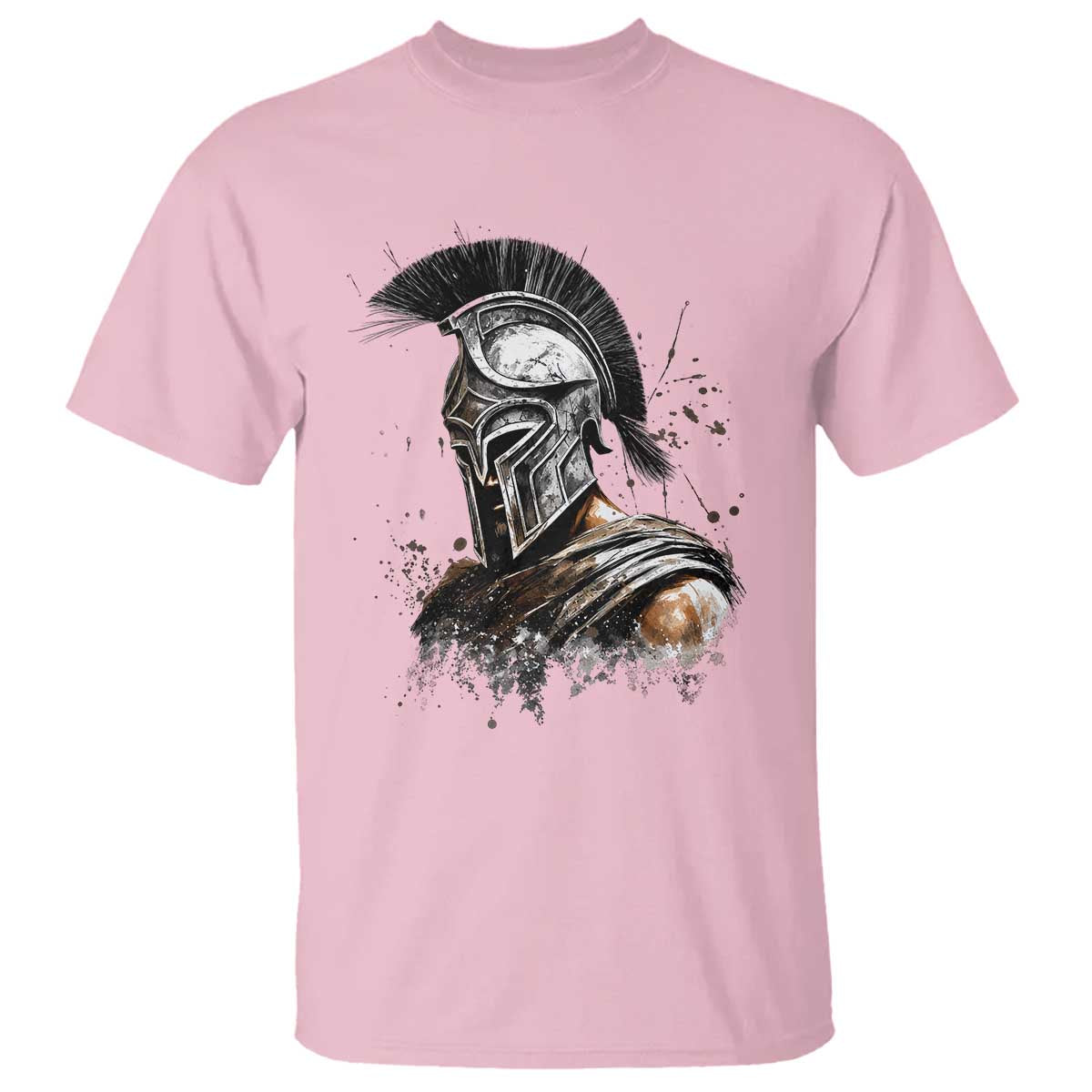 Ancient Spartan Warrior Watercolor Splatter Graphic T Shirt Greek Mythology Enthusiast History Gift