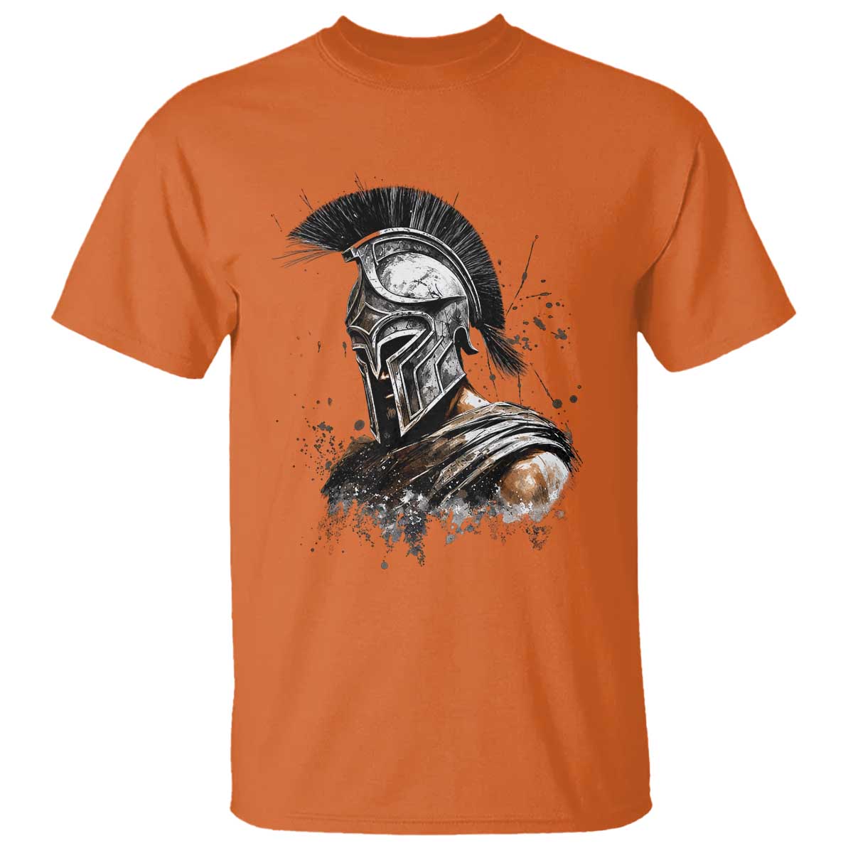 Ancient Spartan Warrior Watercolor Splatter Graphic T Shirt Greek Mythology Enthusiast History Gift