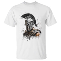 Ancient Spartan Warrior Watercolor Splatter Graphic T Shirt Greek Mythology Enthusiast History Gift
