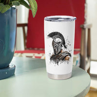 Ancient Spartan Warrior Watercolor Splatter Graphic Tumbler Cup Greek Mythology Enthusiast History Gift
