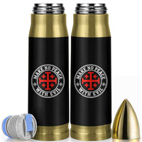 Make No Peace With Evil Jerusalem Cross Bullet Tumbler Christian Warrior Crusader Emblem Graphic