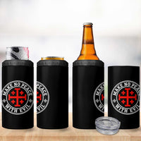 Make No Peace With Evil Jerusalem Cross 4 in 1 Can Cooler Tumbler Christian Warrior Crusader Emblem Graphic