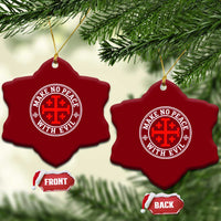 Make No Peace With Evil Jerusalem Cross Ceramic Ornament Christian Warrior Crusader Emblem Graphic