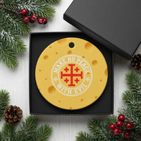 Make No Peace With Evil Jerusalem Cross Ceramic Ornament Christian Warrior Crusader Emblem Graphic