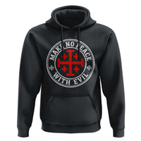 Make No Peace With Evil Jerusalem Cross Hoodie Christian Warrior Crusader Emblem Graphic