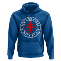 Make No Peace With Evil Jerusalem Cross Hoodie Christian Warrior Crusader Emblem Graphic
