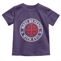 Make No Peace With Evil Jerusalem Cross Toddler T Shirt Christian Warrior Crusader Emblem Graphic