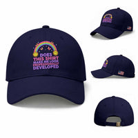 Does This Shirt Make Me Look Professionally Developed Baseball Cap Retro Rainbow Butterfly Sarcastic Professional Development PD Humor