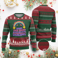 Does This Shirt Make Me Look Professionally Developed Ugly Christmas Sweater Retro Rainbow Butterfly Sarcastic Professional Development PD Humor