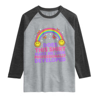 Does This Shirt Make Me Look Professionally Developed Raglan Shirt Retro Rainbow Butterfly Sarcastic Professional Development PD Humor