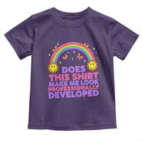 Does This Shirt Make Me Look Professionally Developed Toddler T Shirt Retro Rainbow Butterfly Sarcastic Professional Development PD Humor