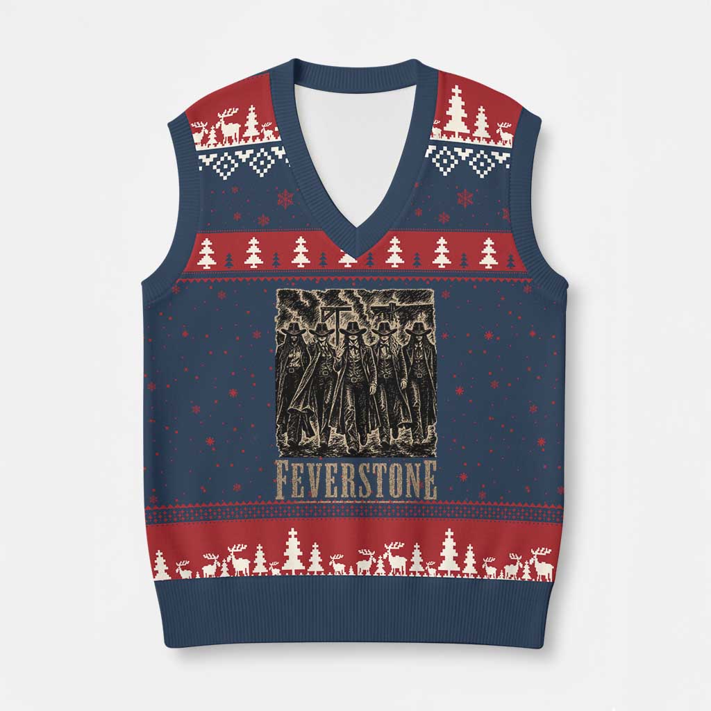 Vintage Feverstone Cowgirls Wild West Outlaw Legends V-Neck Knit Sweater Vest