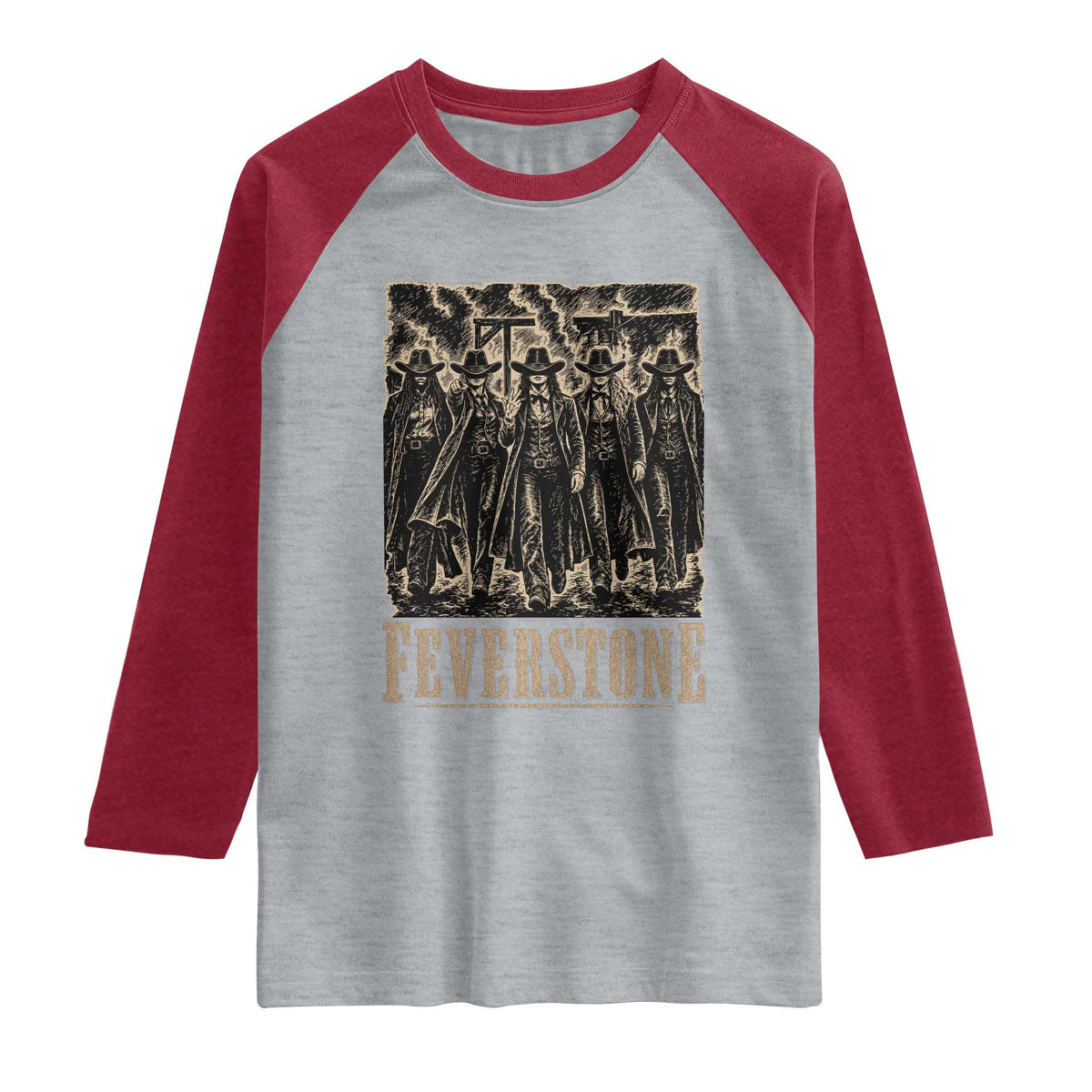 Vintage Feverstone Cowgirls Wild West Outlaw Legends Raglan Shirt