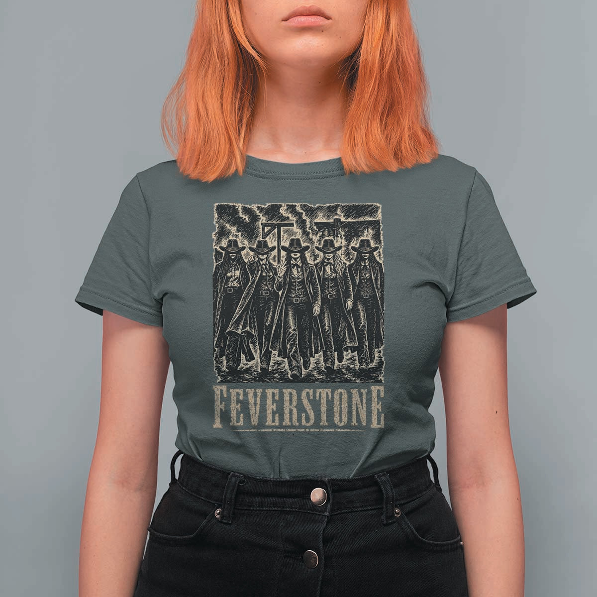 Vintage Feverstone Cowgirls Wild West Outlaw Legends T Shirt For Women
