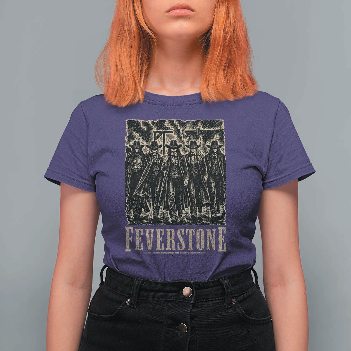 Vintage Feverstone Cowgirls Wild West Outlaw Legends T Shirt For Women