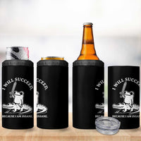 Funny Goblincore Sword Frog Riding Alligator Meme 4 in 1 Can Cooler Tumbler I Will Succeed Because I Am Insane Chaotic Motivation