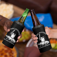 Funny Goblincore Sword Frog Riding Alligator Meme 4 in 1 Can Cooler Tumbler I Will Succeed Because I Am Insane Chaotic Motivation