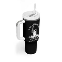 Funny Goblincore Sword Frog Riding Alligator Meme Tumbler With Handle I Will Succeed Because I Am Insane Chaotic Motivation