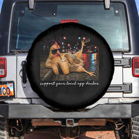 Support Your Local Egg Dealer Chicken Sipping Iced Coffee Graphic Spare Tire Cover Funny Homesteading Farm Life