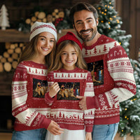 Support Your Local Egg Dealer Chicken Sipping Iced Coffee Graphic Ugly Christmas Sweater Funny Homesteading Farm Life