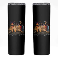 Support Your Local Egg Dealer Chicken Sipping Iced Coffee Graphic Skinny Tumbler Funny Homesteading Farm Life